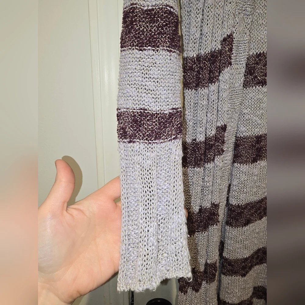 Free People Women's Free Spirit Stripe Cardigan in Lavender Combo Size SMALL - Picture 4 of 7